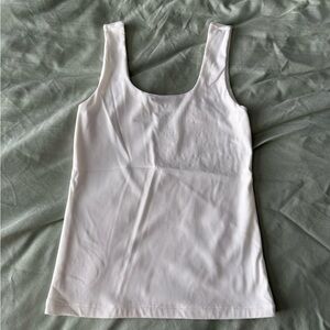 White Ribbed Tank Top